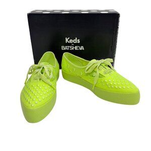 Batsheva X Keds Polka Dot Point Mesh Sneakers Lime Green Platforms Womens 10
